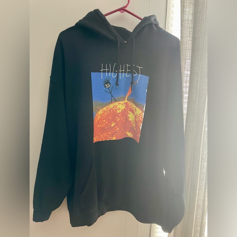 Black Graphic Hoodie with Colorful Print